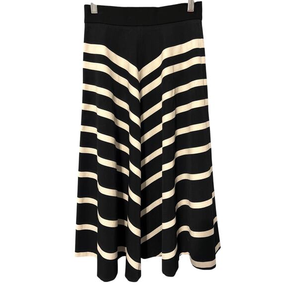 Banana Republic Midi Skirt Black & Cream Size 0 Sloan Pencil A-Line Stretch NWT - Picture 1 of 6